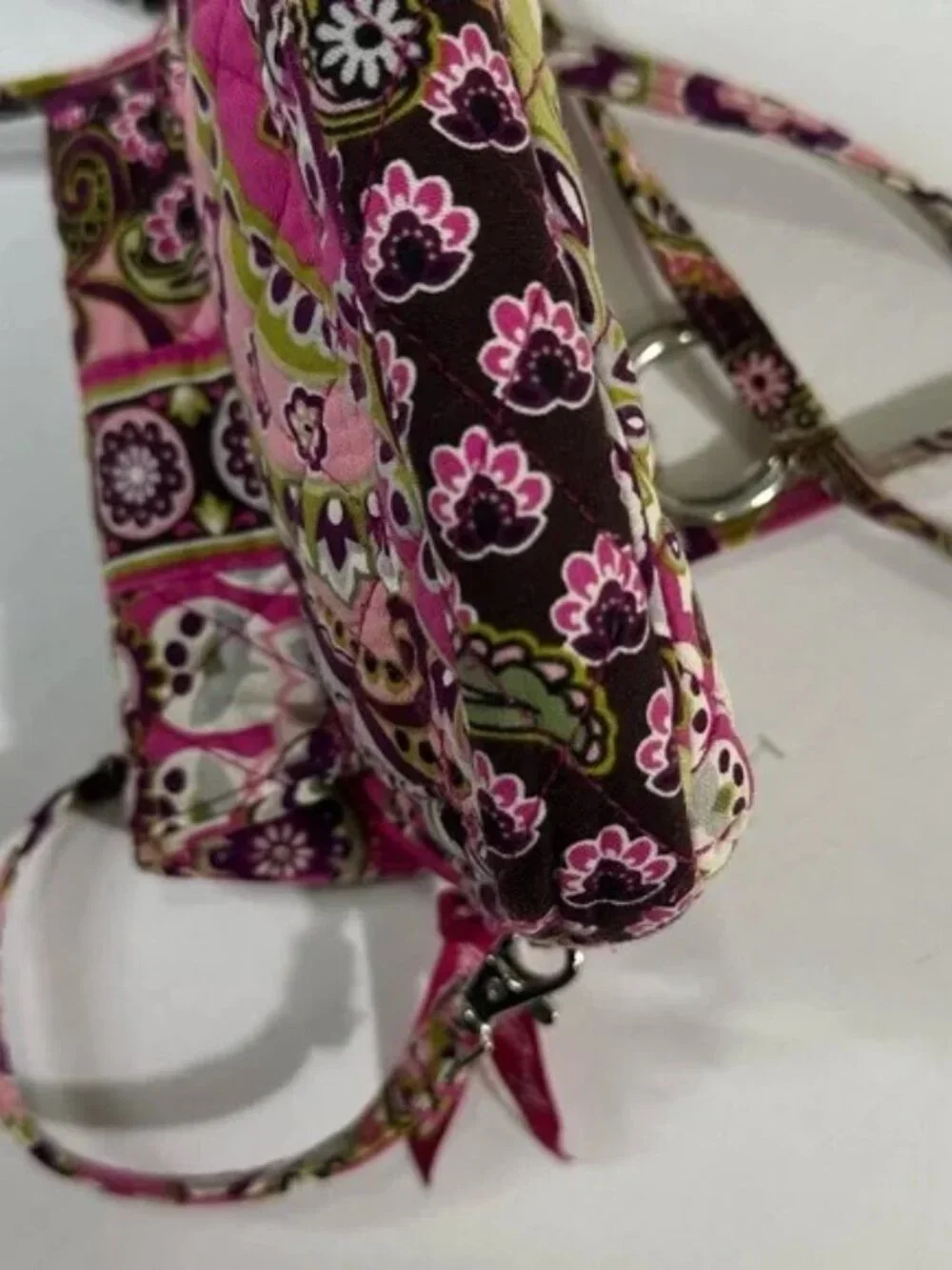 Vera Bradley Pink and Purple Crossbody Bag with Floral Elegance